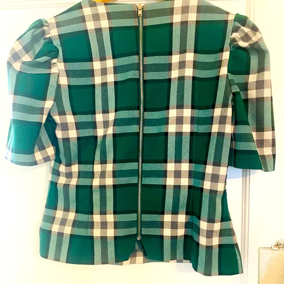 Eva Mendes GORGEOUS! Vintage Inspired Green Plaid Top - Size - Picture 2 of 9